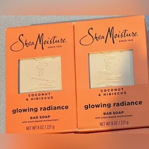 Shea Moisture Coconut & Hibiscus Glowing Radiance Bar Soap Bundle X 2 New Bars!